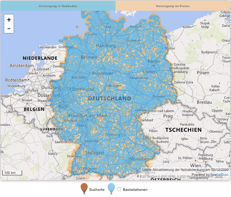 o2 network coverage Germany